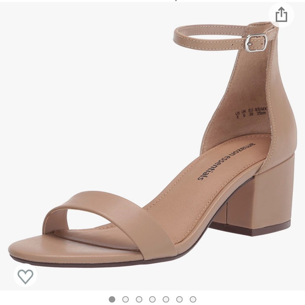 Amazon Essentials Women's Two Strap Heeled Sandal